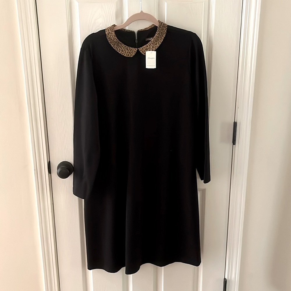J.McLaughlin Black Dress. Peter Pan collar. Size XL. NWT